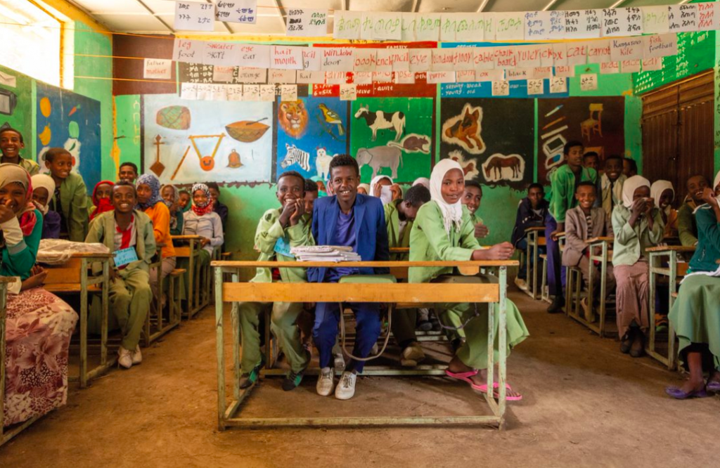 una classe di una scuola in etiopia